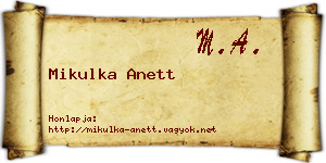 Mikulka Anett névjegykártya