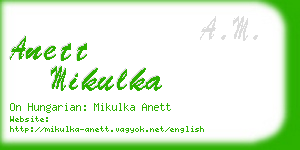 anett mikulka business card